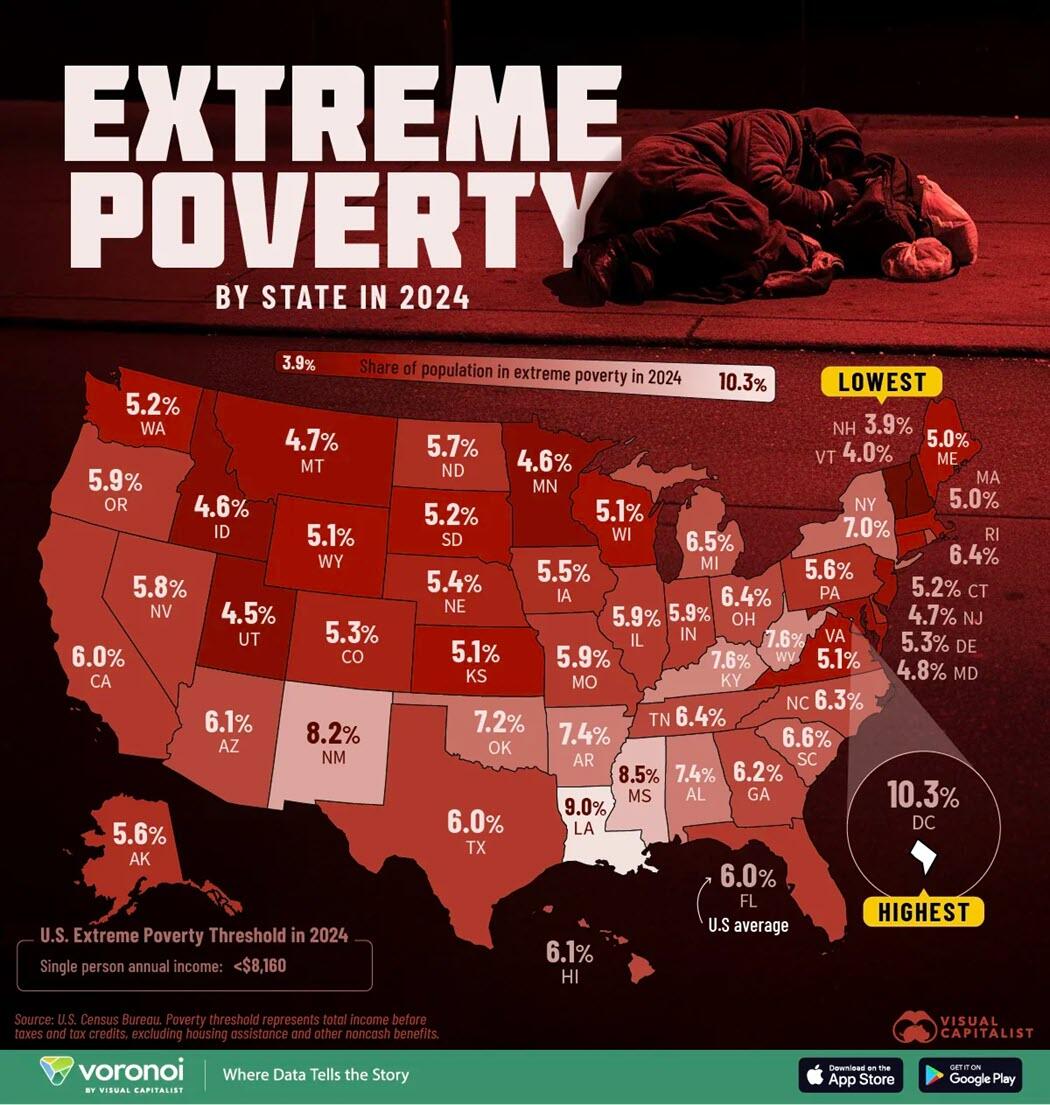 Mapping Extreme Poverty Across All American States ZeroHedge Extreme Poverty 